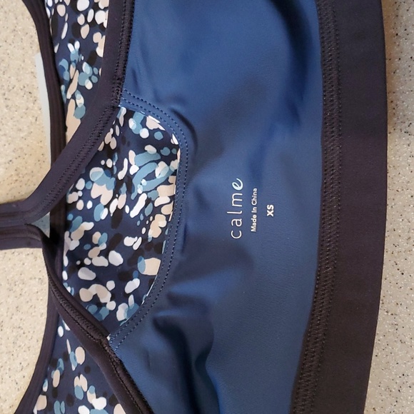 CALME by Johnny Was Endurance Sports Bra II in Blue Speckled, Size XSMALL, NWT - Picture 8 of 9